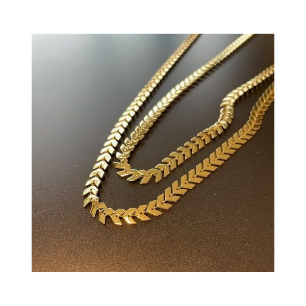 Chaine Chevron EPI Laiton finition Doré à l'or fin 18K