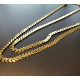 Chaine Chevron EPI Laiton finition Doré à l'or fin 18K