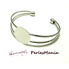 Support de bracelet 18mm PLATEAU LISSE, laiton finition Argent Platine