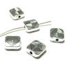 Perles Intercalaires Carré Plat Losange 9mm – Laiton Argent Antique