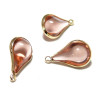 Pendentifs Goutte de  Verre Rose 18mm métal Doré
