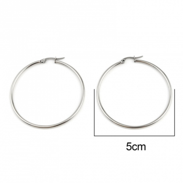 Boucles d'oreille Créoles 50 mm ACIER INOXYDABLE 304