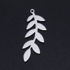 Pendentifs, Feuille 37 mm en Acier Inoxydable 304 finition Argenté