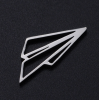 Pendentifs - Avion Origami 20 mm - finition Argenté en Acier Inoxydable 304- pour bijoux raffinés