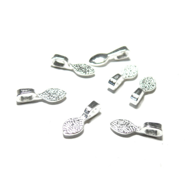 BELIERES A COLLER, forme FEUILLE  16mm, métal finition ARGENT Vif