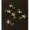 Pendentifs, breloques étoiles 3D 11 par 8mm métal finition BRONZE
