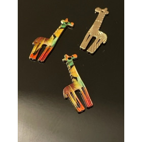 Pendentifs - Girafe 33 mm - style émaille - métal Doré