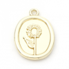Pendentifs Fleur dans Médaillon Ovale de 21mm métal finition Or Clair