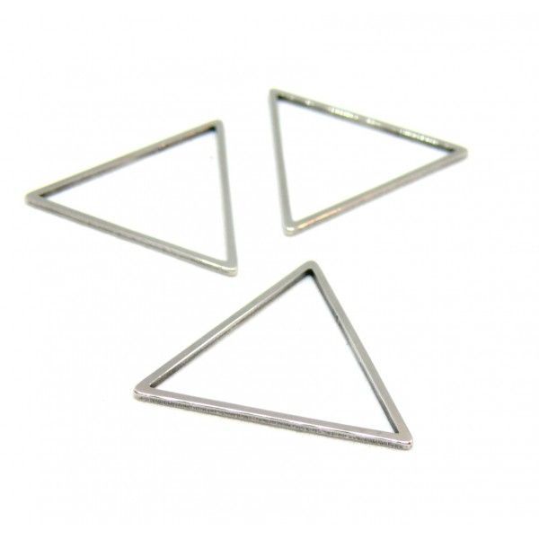 Pendentifs, connecteurs Triangle 22 mm en Acier Inoxydable coloris Argent pour création de bijoux raffinés