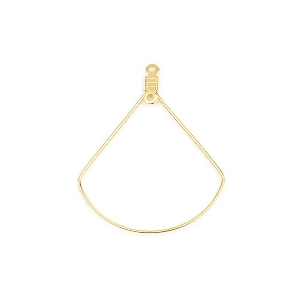 Pendentifs, Anneaux Connecteur forme  Éventail 40mm, Acier Inoxydable 304, finition Doré