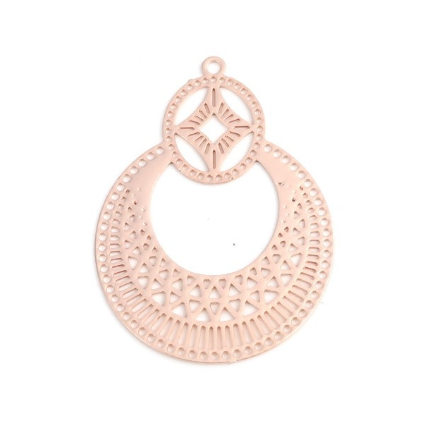 Estampes pendentif Double Cercle couleur Or Rose