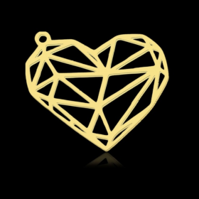 Pendentif Cœur  - Doré en Acier Inoxydable