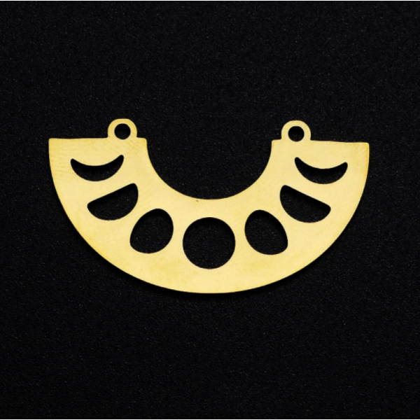 Connecteur Demi Cercle - 32 mm - Doré en Acier Inoxydable 304