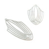Estampes - pendentif filigrane Art Déco 40 par 20mm - laiton finition Argent Platine Rhodié