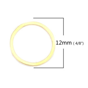 Pendentifs Connecteurs Cercle 12 mm Doré en Acier Inoxydable 304 pour bijoux raffinés