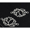 Estampes pendentif connecteur filigrane Fleur de lotus 23mm métal couleur Argent Platine