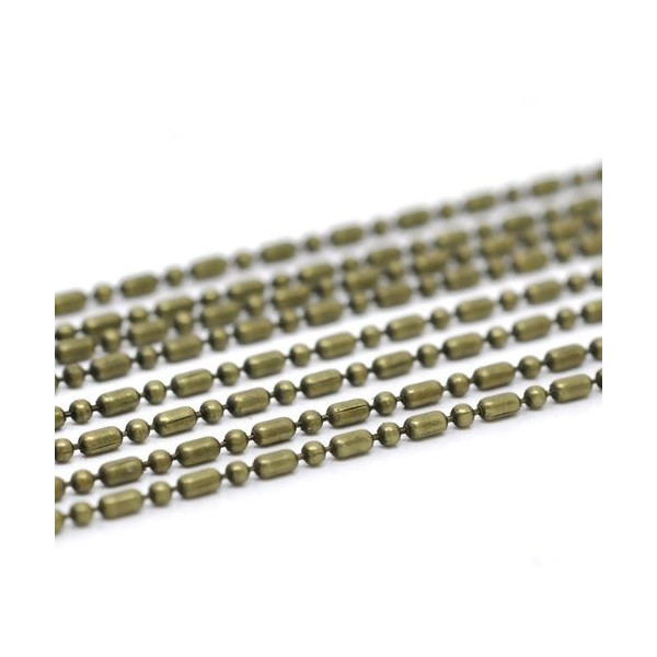 CHAINE, CHAINETTE A MAILLE Bambou 3 par 1.5mm, métal couleur Bronze