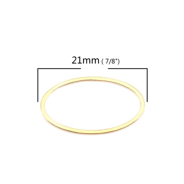 Pendentifs Connecteurs Ovale 21 mm Doré en Acier Inoxydable 304 pour bijoux raffinés