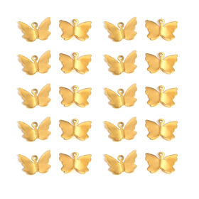 Pendentifs Papillon 15 par 10mm - en Acier Inoxydable finition Doré
