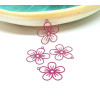 Estampes - pendentif connecteur, filigrane Fleur 22 par 20 mm - laiton coloris Rose Orchidée