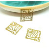 Estampes - pendentif Art Deco Losange 35 par 32 mm - Laiton finition Doré