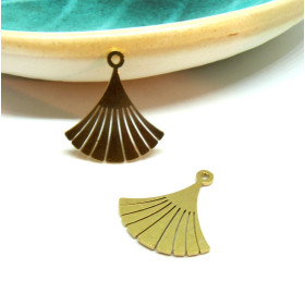 Pendentifs Eventail 23mm en Acier Inoxydable 304  finition Doré 18KT