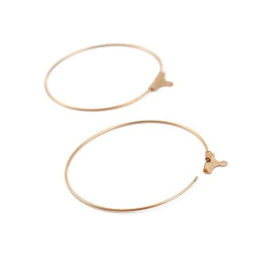 Boucles d'oreilles Créoles Cintres 45mm Acier inoxydable, finition Doré à l'or fin 18K PVD