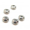 Perles intercalaires Rondelles 6 par 3 mm Acier Inoxydable finition Argent Platine Rhodié