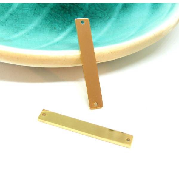 Pendentifs, Connecteur Rectangle 38mm, Acier Inoxydable 304 finition Doré