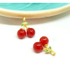 Pendentif Cerise 19mm  en verre métal Doré