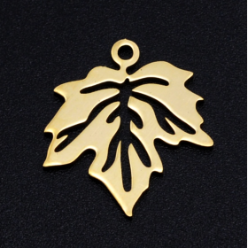 Pendentifs forme Feuille d'érable, Canada - 19 mm - Doré en Acier Inoxydable 201