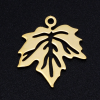 Pendentifs forme Feuille d'érable, Canada - 19 mm - Doré en Acier Inoxydable 201