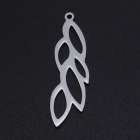Pendentifs forme Feuille 37 mm Argenté en Acier Inoxydable 201