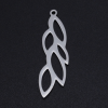 Pendentifs forme Feuille 37 mm Argenté en Acier Inoxydable 201