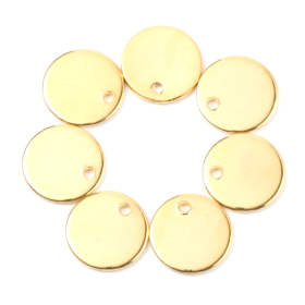 Pendentifs Médaillon - 10 mm - Doré en Acier Inoxydable 304