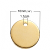 Pendentifs Médaillon - 10 mm - Doré en Acier Inoxydable 304