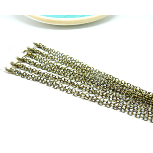 Colliers Sautoirs 76.2cm Chaine Maille Forçat 4 par 3mm métal couleur Bronze