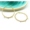Boucles d'oreille Créoles 40mm, avec 3 Anneaux à décorer, Acier Inoxydable  304 coloris Doré, DIY Bijoux