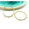 Boucles d'oreille Créoles 40mm, avec 3 Anneaux à décorer, Acier Inoxydable  304 coloris Doré, DIY Bijoux