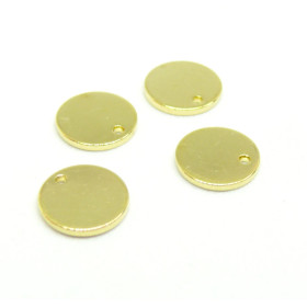 Pendentifs Médaillon - 10 mm - Doré en Acier Inoxydable 304