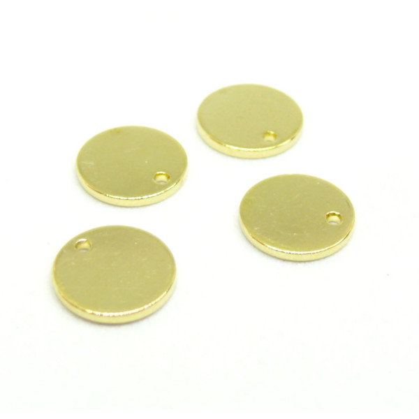 Pendentifs Médaillon - 10 mm - Doré en Acier Inoxydable 304