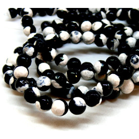 Perles rondes Agate Bicolore Facettées 6 mm Coloris 04