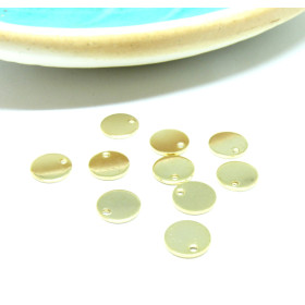 Pendentifs, Médaillon  6mm,  Acier Inoxydable 304 finition Doré