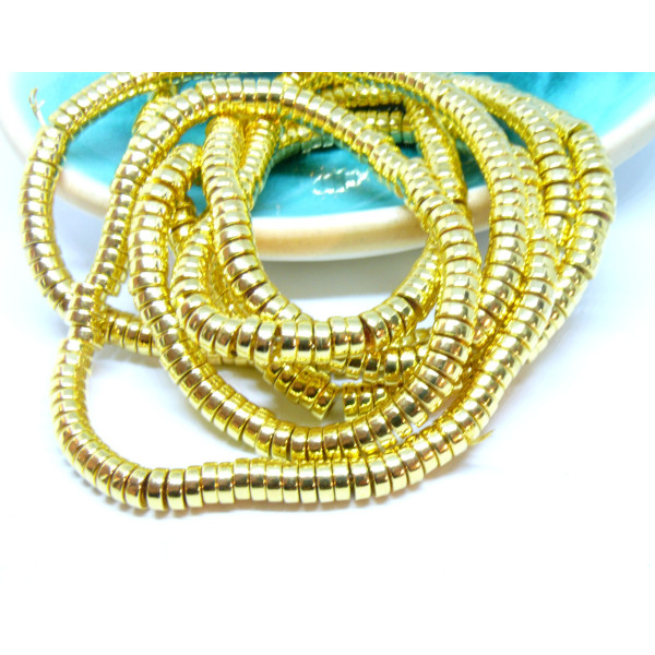 Perles Hématite Mate Rondelles Heishi  6 par 2 mm