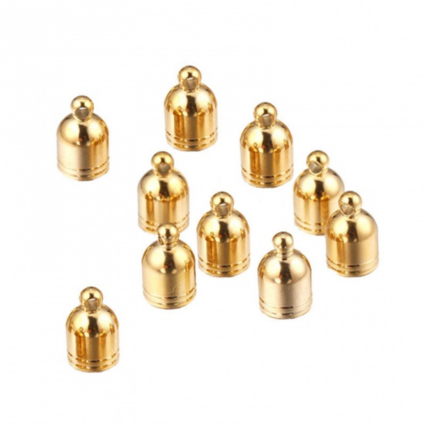 Embouts pour création de bijoux spirale ou pour cordon 4mm,Acier Inoxydable 304, Doré à l'or fin 18K