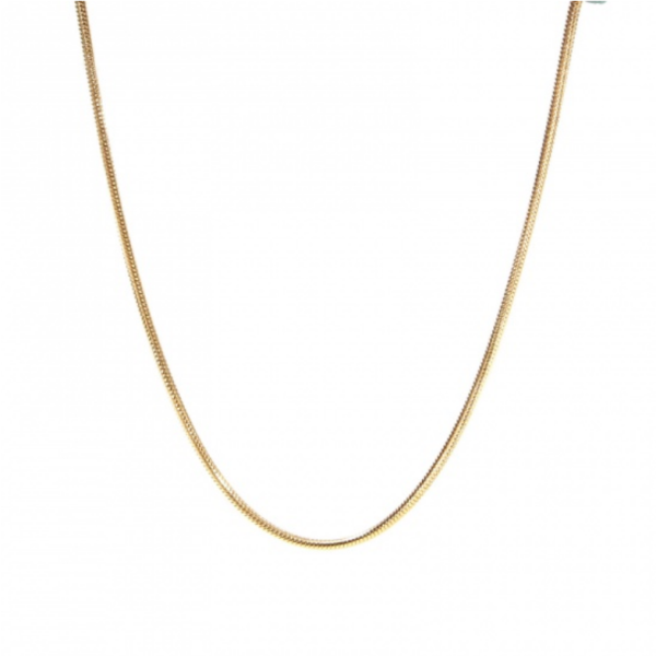Collier 60cm, maille serpent 1,5 mm, Acier Inoxydable finition Doré