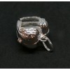 Pendentif Cage Bola Coeur Aile d'ange pour Perles 16mm Cuivre finition Argent Vif