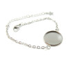 Bracelets Chaîne avec Support Cabochon 16 mm – Acier Inoxydable 304 – Finition Argentée
