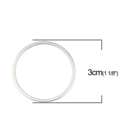 Pendentifs connecteur Cercle 30 mm en Acier Inoxydable 304
