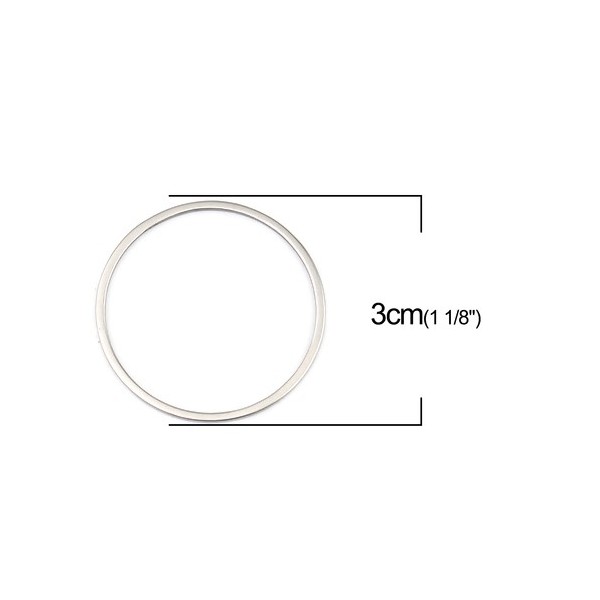 Pendentifs connecteur Cercle 30 mm en Acier Inoxydable 304
